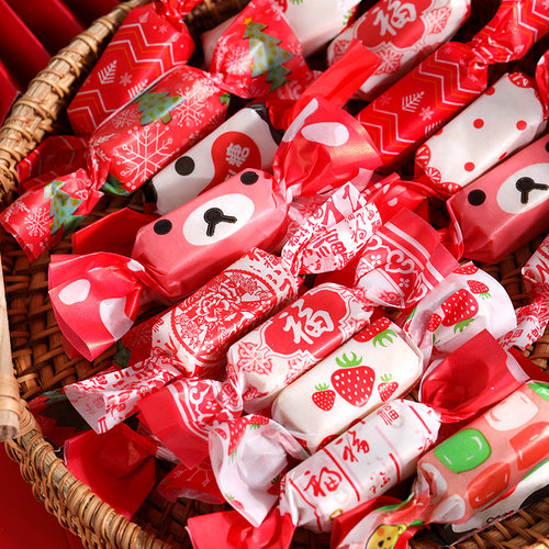 新年圣诞牛轧糖糖果包装纸糖果纸