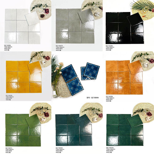 纯色艺术花砖150x150背景墙瓷砖