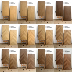 广东佛山木纹瓷砖客厅地砖防滑卧室仿木地板砖鱼骨纹奶油色原木风