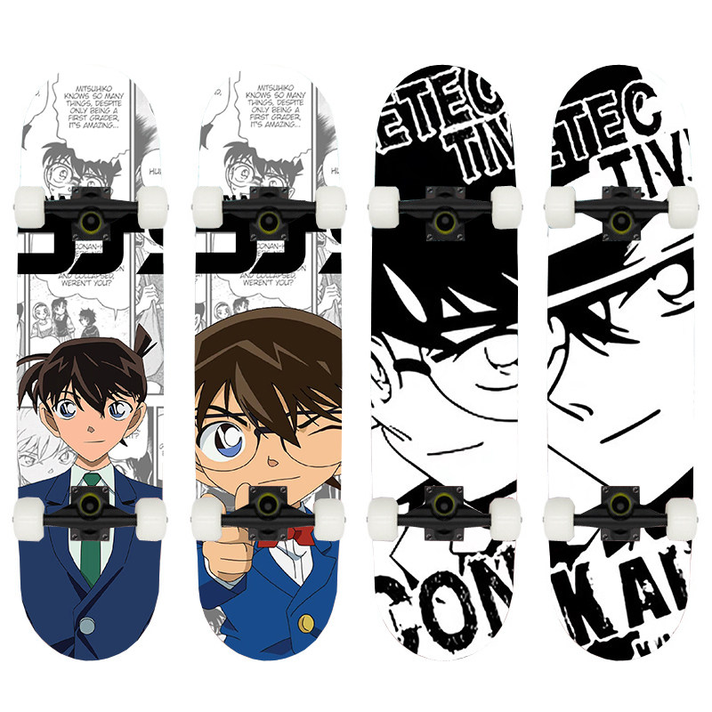 名侦探柯南专业滑板初学者成人男女生儿童青少年四轮滑板车6-12岁
