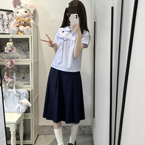 秋柚语学院风纯色百搭衬衫