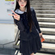 星野女子圆领西服套装 秋柚语工作室少女学院温柔风日系浓绀jk制服