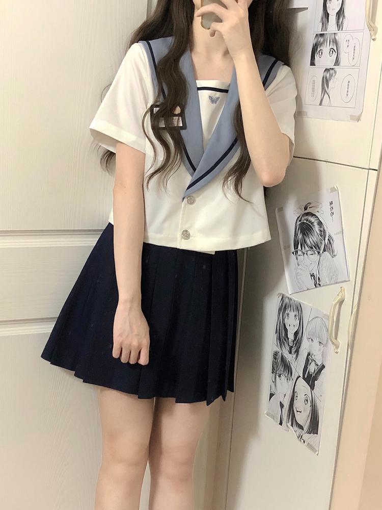 短袖原创水手服jk制服学院套装