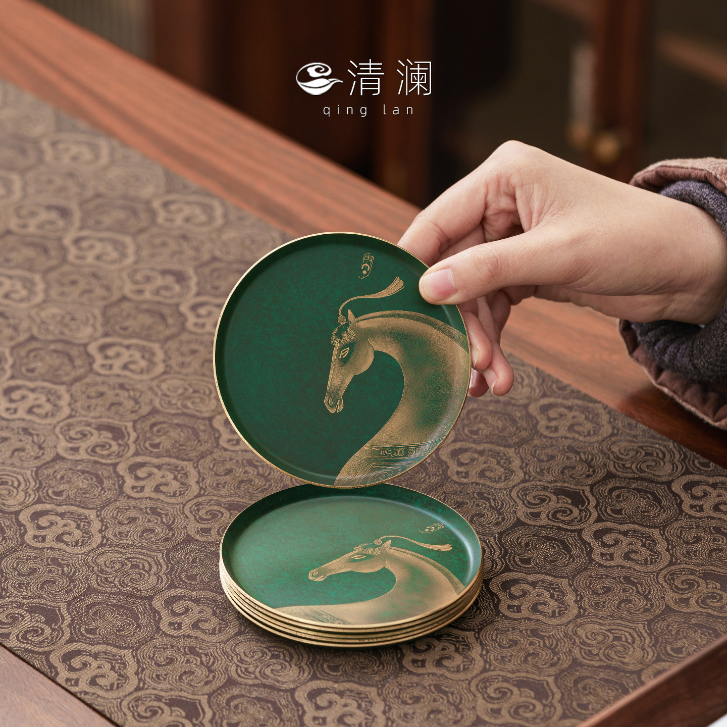 清澜铜制茶杯垫中式禅意隔热垫轻奢高级感家用防烫防滑茶托底座,餐饮具,茶道/零配,淘宝优惠券,粉丝福利购,淘宝优惠卷