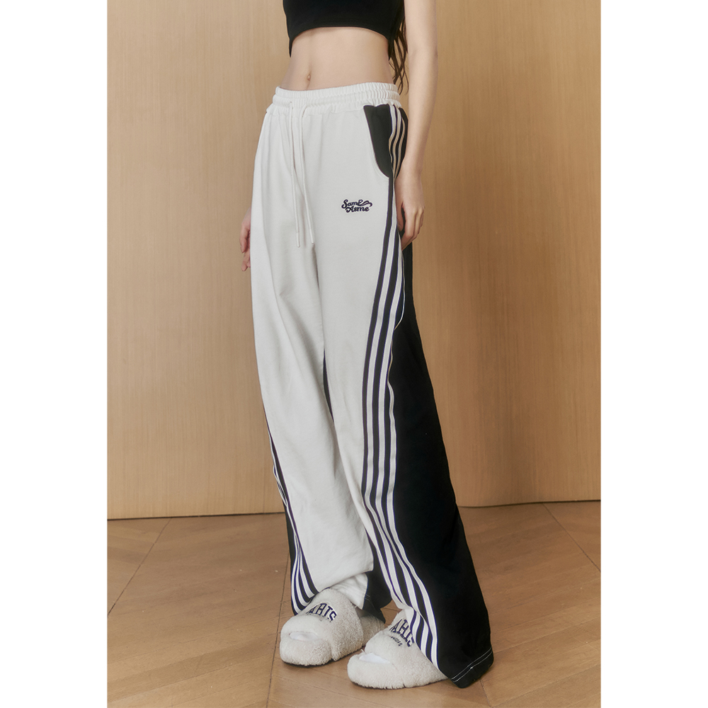 美式SAMEASME黑白运动长裤