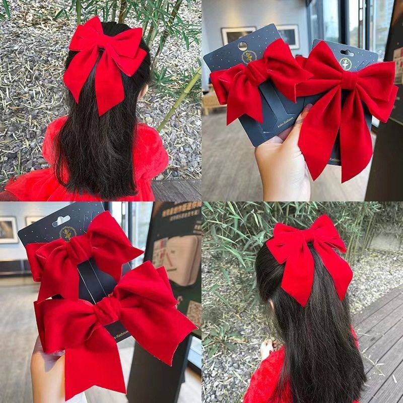 红色蝴蝶结头饰儿童发夹网红新款后脑勺夹子新年汉服配饰过年发饰,童装/婴儿装/亲子装,发饰,淘宝优惠券,粉丝福利购,淘宝优惠卷