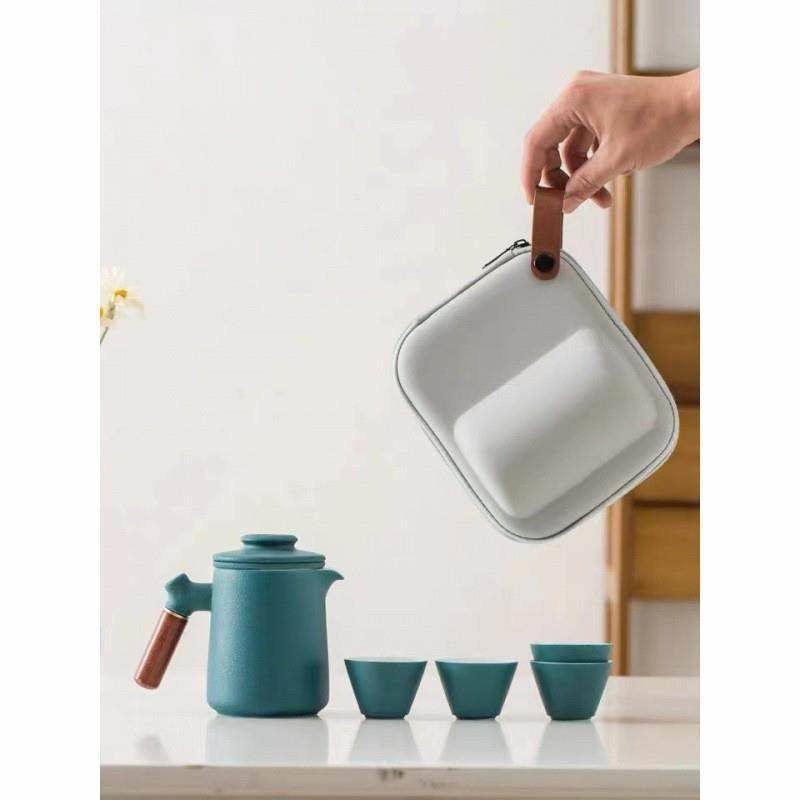 日式陶瓷快客杯旅行功夫茶具便携包一壶三四杯套装礼品便携茶具,餐饮具,旅行茶具,淘宝优惠券,粉丝福利购,淘宝优惠卷