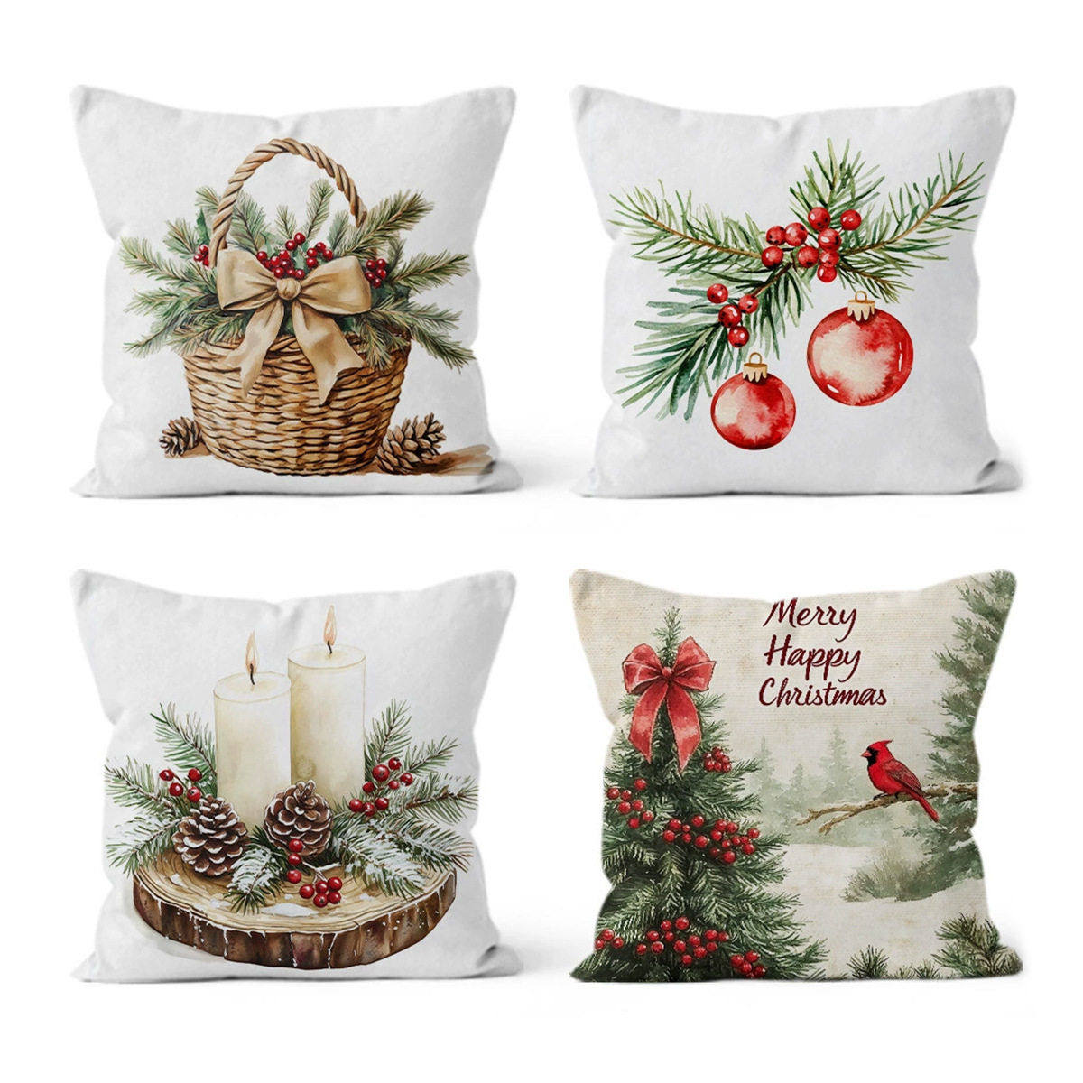 2024年新款跨境圣诞系列印花抱枕简约汽车护腰靠枕公室午休枕头,居家布艺,靠垫/抱枕,淘宝优惠券,粉丝福利购,淘宝优惠卷