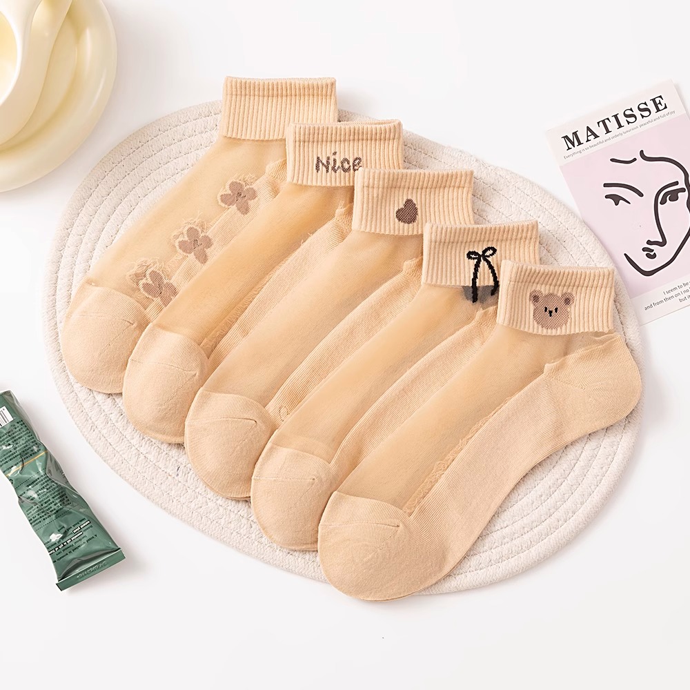 小熊女款纯色少女感可爱卡丝袜