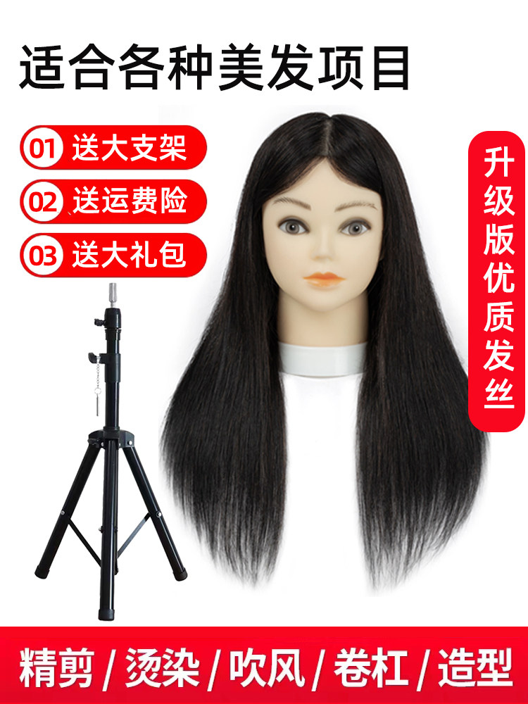 头模美发特别全真发可烫假人头模美发头模真发全真学徒