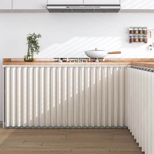 折叠厨房橱柜遮挡帘免打孔