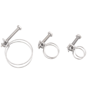 304/201不锈钢双钢丝喉箍消防水管卡箍钢丝抱箍压力管卡固定卡