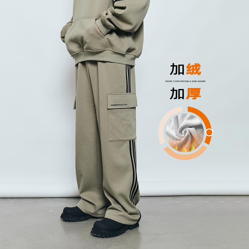 PASET宽松直筒织带卫裤