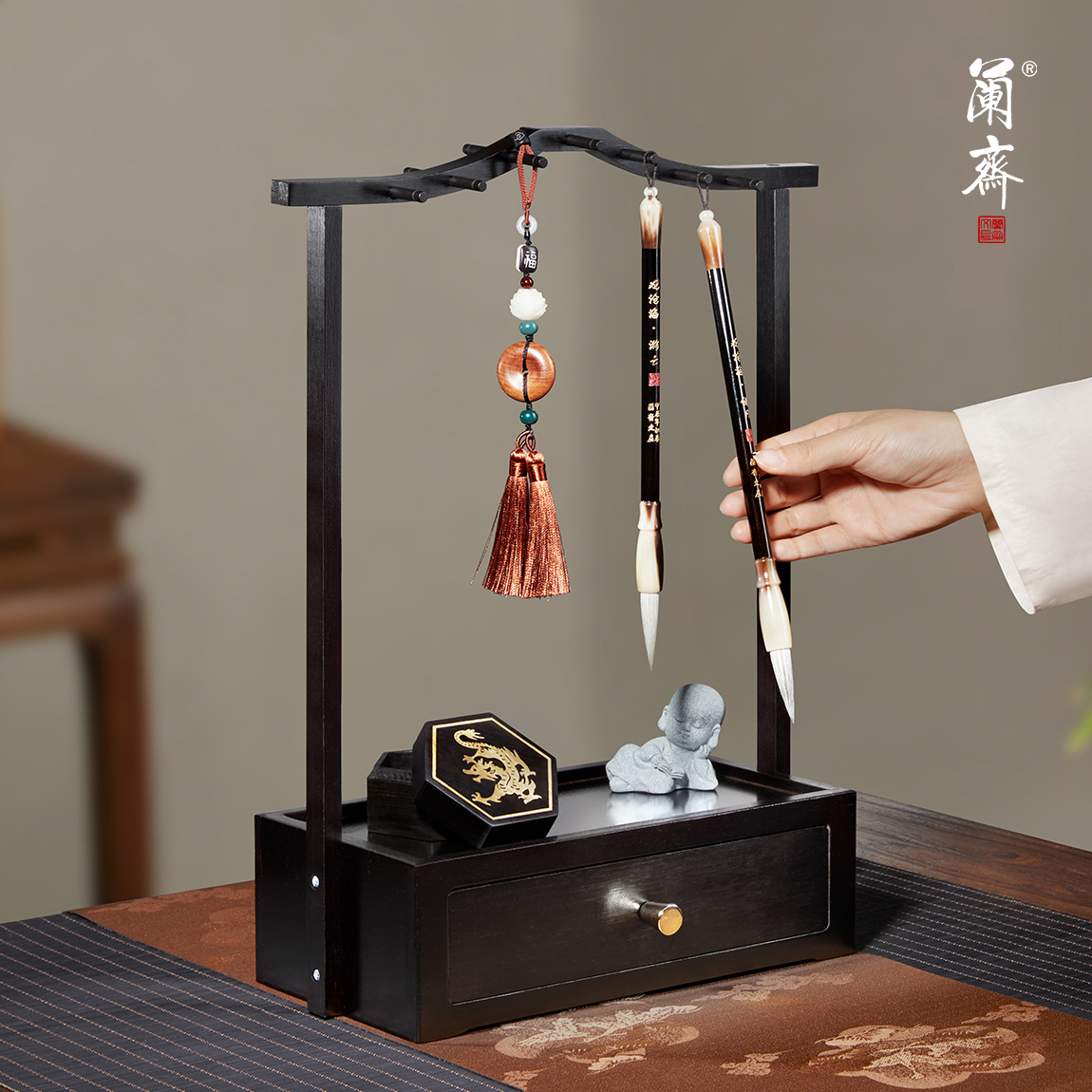 毛笔挂架学生用楠竹笔挂