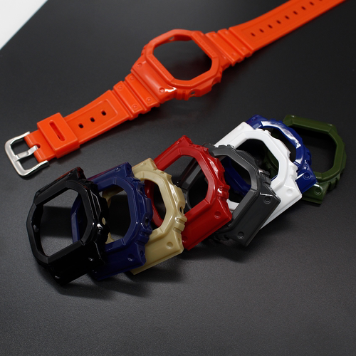 适配卡西欧DW5600亮面树脂5600M/E/GWX5600C/GWB5600外框表壳配件