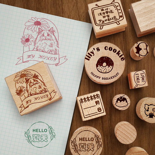 DIY印章定制木质水晶胶皮橡皮