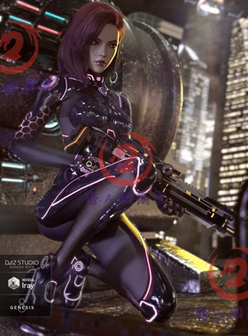 DAZ3D studio G8.1G8女性女士服装CR Sci-fi Suit