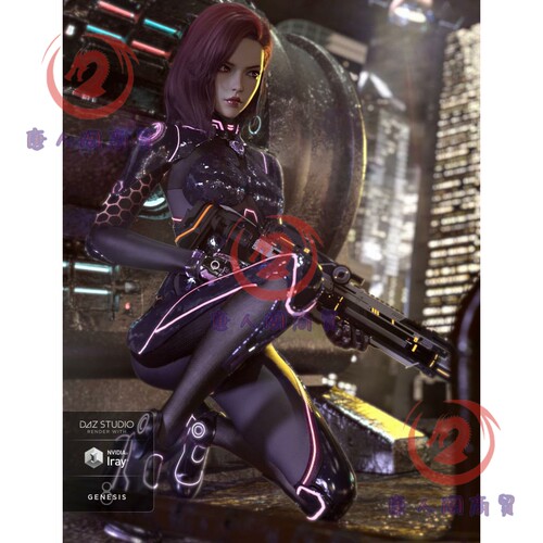 DAZ3D studio G8.1G8女性女士服装CR Sci-fi Suit