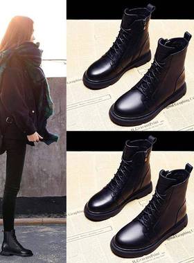 潮牌马丁靴女英伦风靴子2025新款ins酷网红百搭单靴秋冬加绒短靴