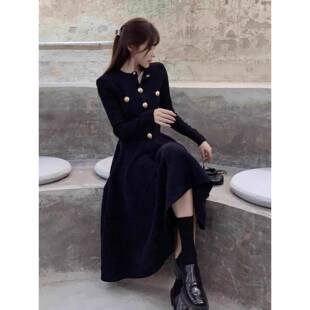 欧洲站2025新款小香风套装裙女高级感黑色毛衣裙子显瘦两件套秋冬