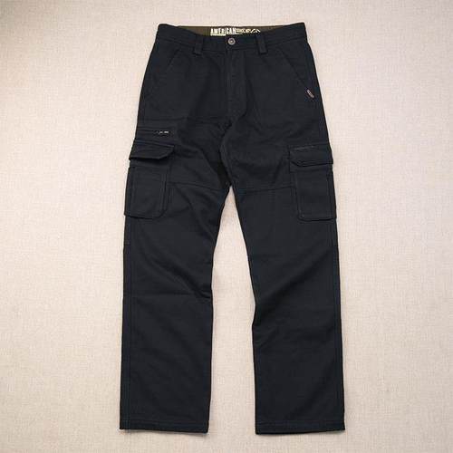 Mostarsea~秋冬季厚款休闲裤男士纯棉宽松长裤子多口袋直筒工装裤