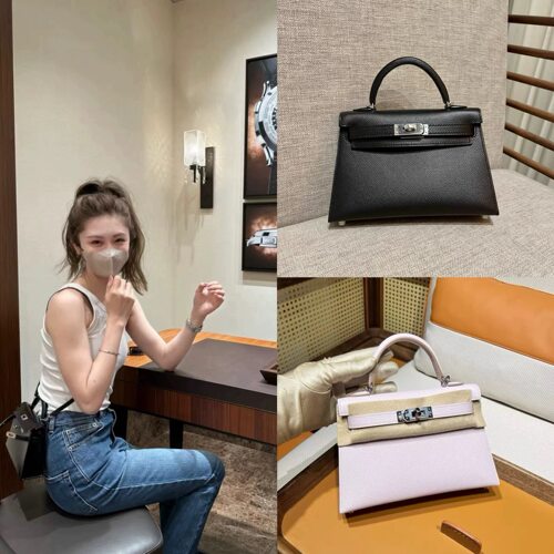 二代凯莉包mini进口Epsom皮kelly迷你单肩斜挎全手工缝制2代女包