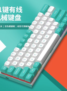 红龙M61se有线可调节键程m68PRO磁轴键盘RT电竞游戏插拔fps渐变粉