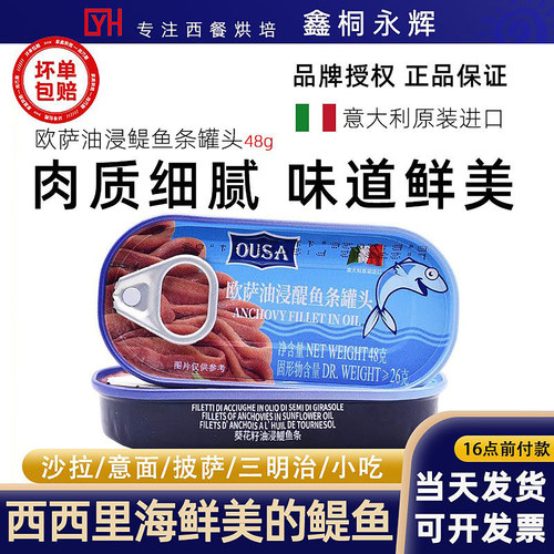 欧萨鳀鱼条罐头48g油浸