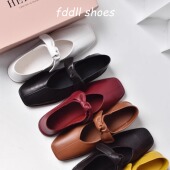 25新款 Hereu蝴蝶结玛丽珍真皮舒适柔软平底方头浅口轻便休闲单鞋