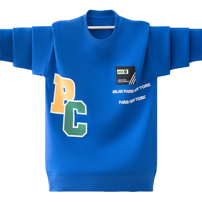 秋冬男童棉质休闲加绒加厚卫衣