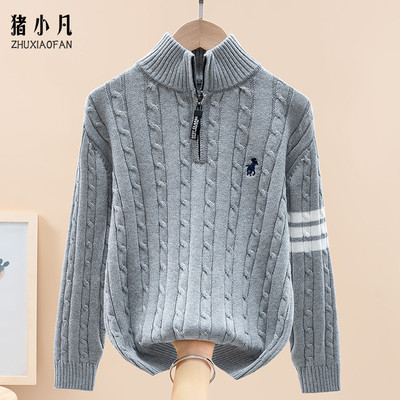 2025新款男童半高领针织衫