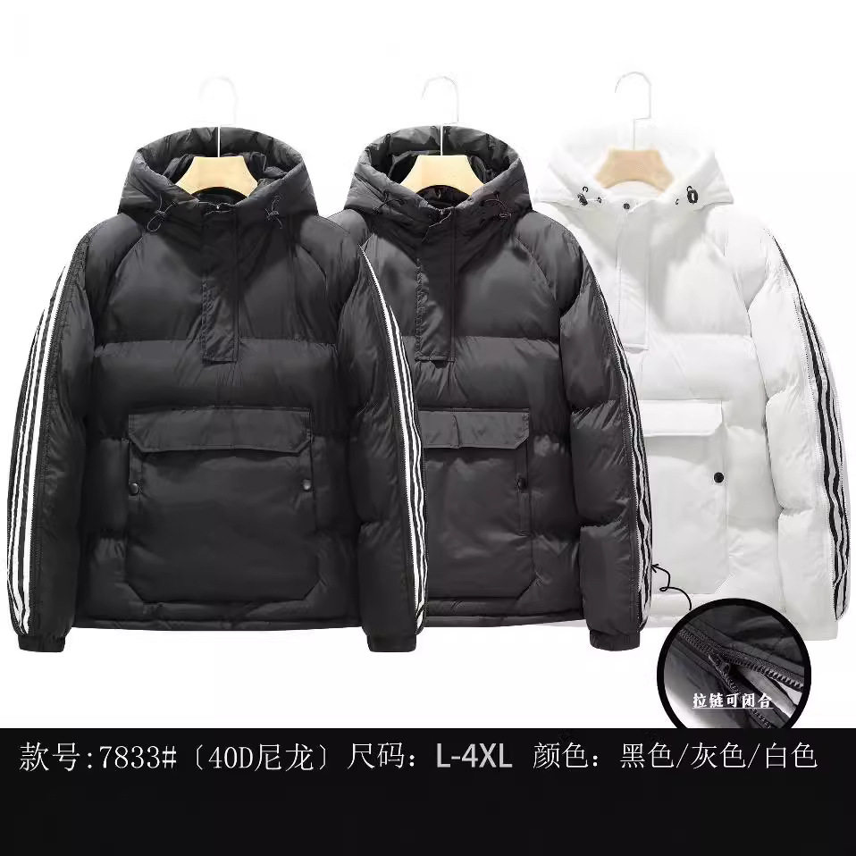双拉链棉服男士冬季韩版情侣款加厚羽戎棉衣休闲保暖套头潮牌