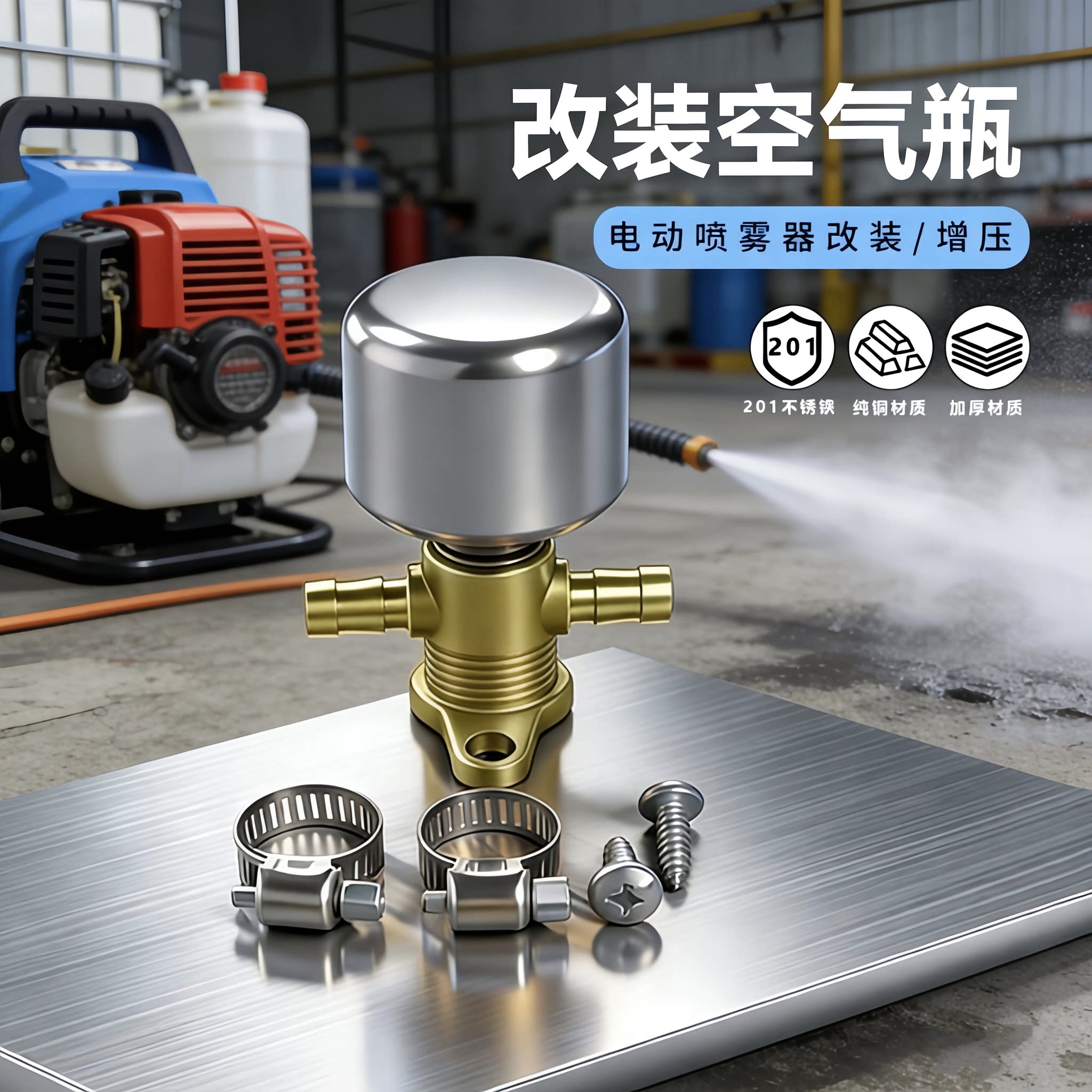 纯铜背负式电动喷雾器高压空气室
