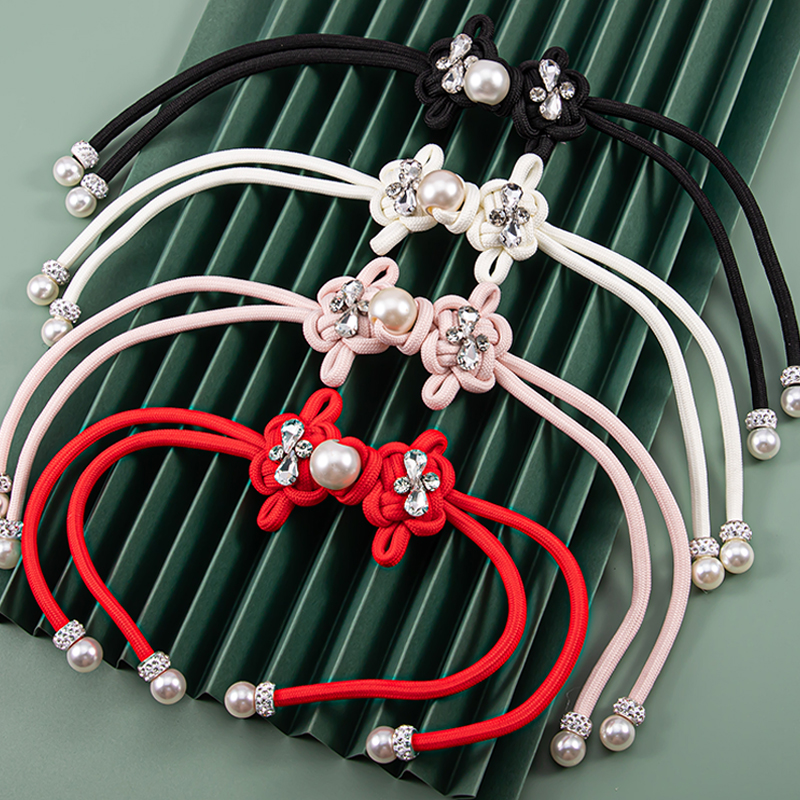 美亚娜中国结旗袍羽绒服珍珠盘扣