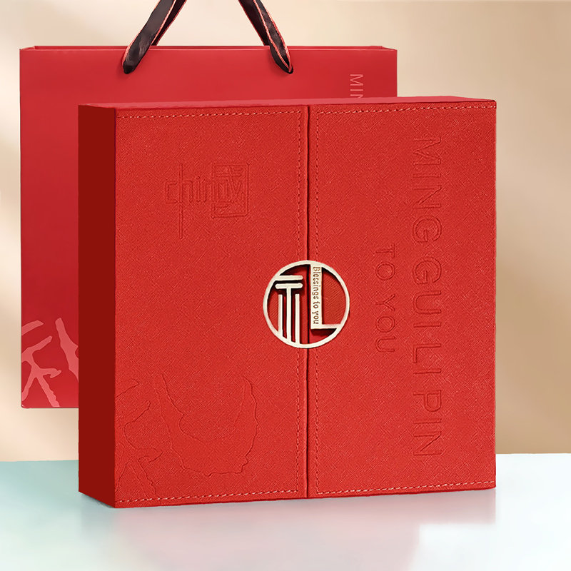 高档双开名贵通用皮盒250克石斛鹿茸花旗参红参片包装盒展示礼盒