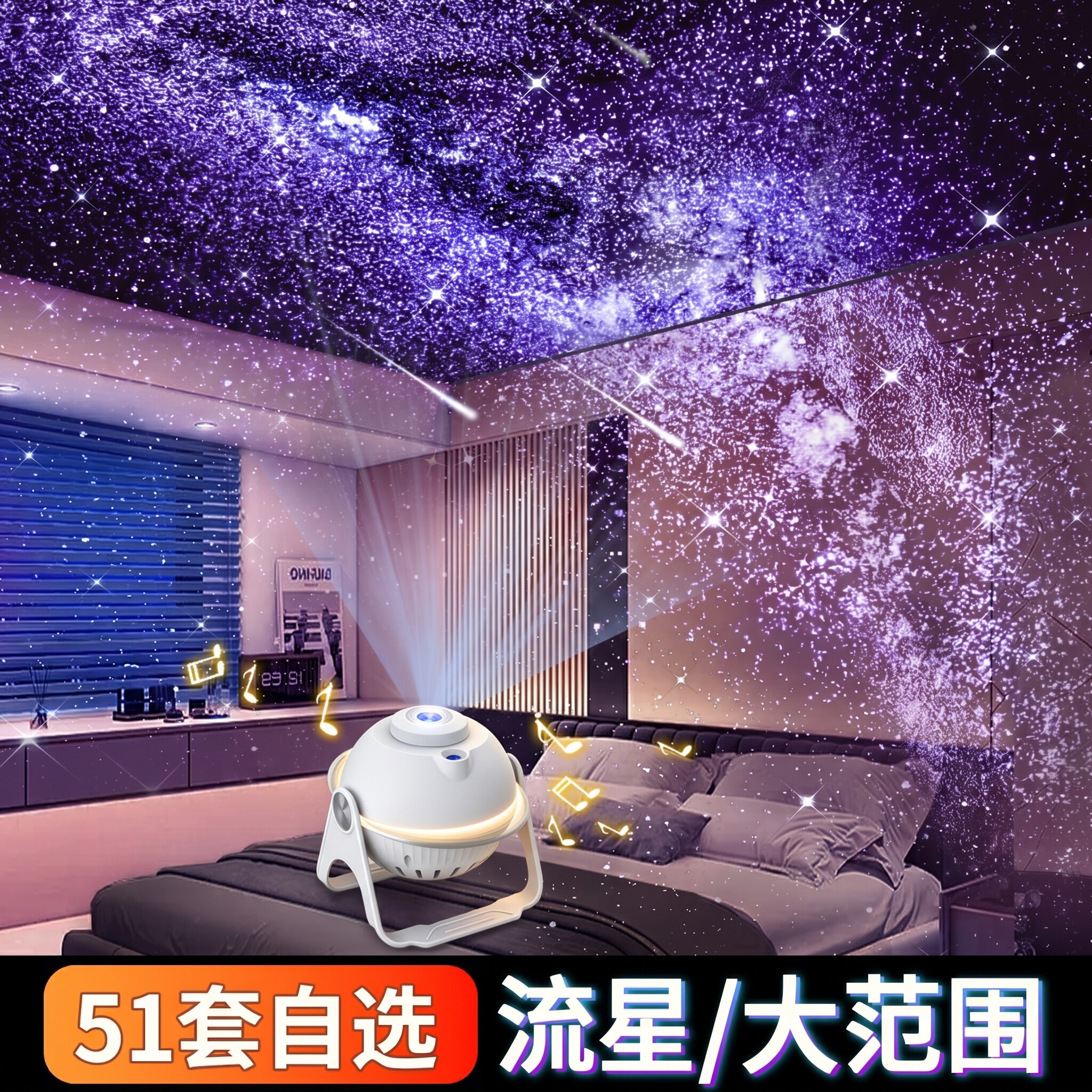 超高清大范围流星星空灯图片