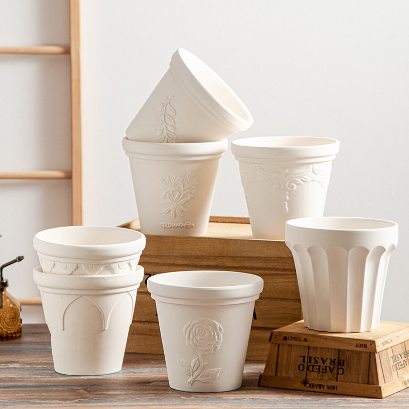 奶油风米白色罗马浮雕花盆大号绿植陶土花盆庭台简约透气花盆带托,鲜花速递/花卉仿真/绿植园艺,花盆,淘宝优惠券,粉丝福利购,淘宝优惠卷