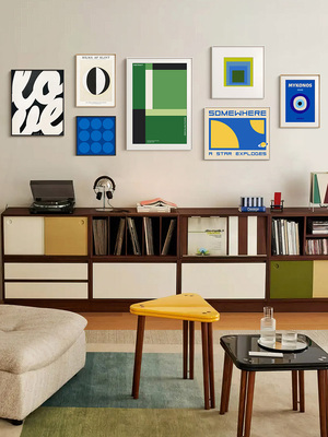 艺境》现代法式包豪斯客厅沙发背景墙装饰画北欧玄关抽象组合挂画