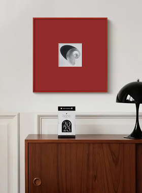 螺旋”法国Normcore中世纪包豪斯红色金属框架装饰画斯堪的纳维亚