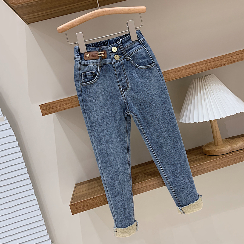 女童高弹牛仔裤铅笔小脚裤