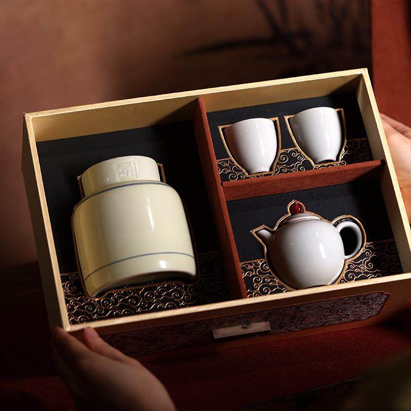 素语陶瓷茶叶礼盒定制图片