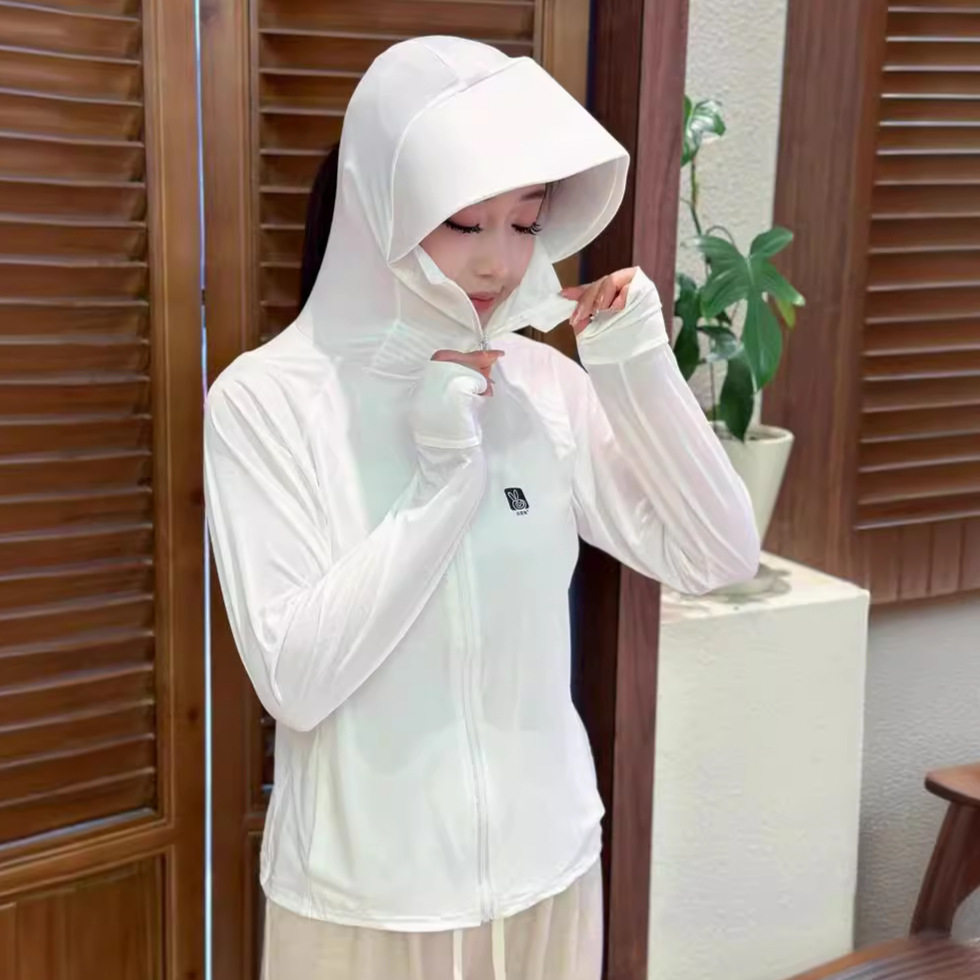 网红冰丝防晒衣女大帽檐UPF50+