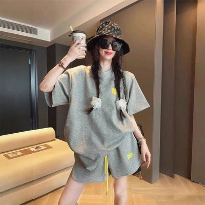 时尚睡衣女两件套装夏季韩版短袖休闲慵懒风运动大码家居服可外穿