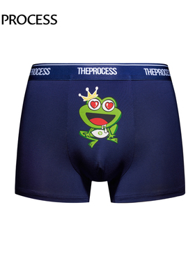 25新款TP盒装弹力莫代尔内裤男士平角裤卡通青蛙印花底裤头青年潮