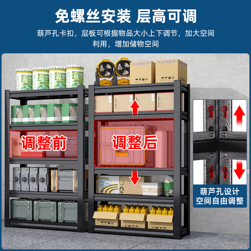 货架置物架钢制多层家用阳台玄关收纳架落地角钢储物架加厚铁架子