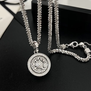 轻奢风可转动八宝罗盘项链s925纯银项链 心动罗盘 原创设计师款