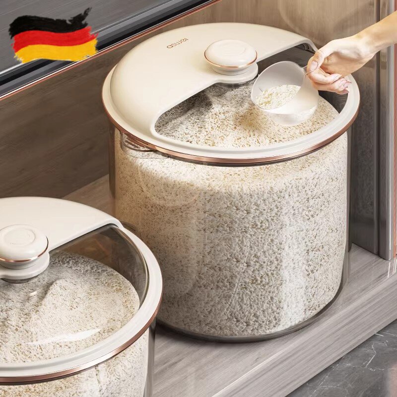 德国米桶家用防虫防潮密封米缸装面粉储存罐大米容器2026猫粮狗粮