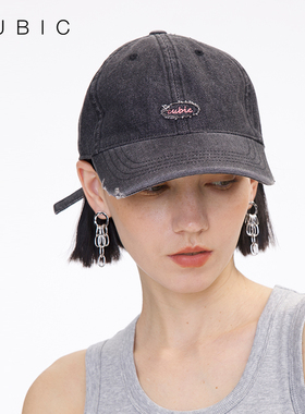 【明星同款】CUBIC水洗磨破做旧软顶鸭舌帽复古百搭牛仔棒球帽