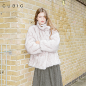 CUBIC街头复古舒适通勤立领工装 廓形两面可穿毛呢短外套EC6028