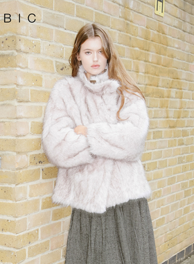 CUBIC街头复古舒适通勤立领工装廓形两面可穿毛呢短外套EC6028